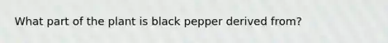 What part of the plant is black pepper derived from?