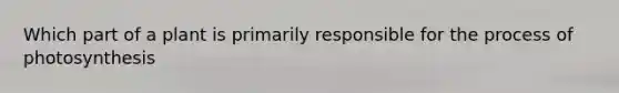 Which part of a plant is primarily responsible for the process of photosynthesis