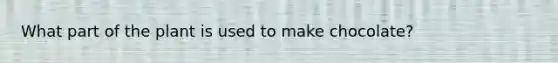 What part of the plant is used to make chocolate?