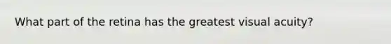 What part of the retina has the greatest visual acuity?