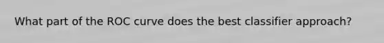 What part of the ROC curve does the best classifier approach?