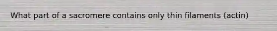 What part of a sacromere contains only thin filaments (actin)