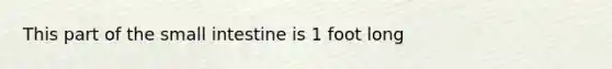 This part of the small intestine is 1 foot long