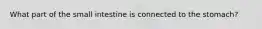 What part of the small intestine is connected to the stomach?
