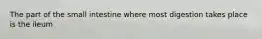 The part of the small intestine where most digestion takes place is the ileum