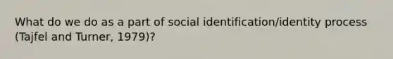 What do we do as a part of social identification/identity process (Tajfel and Turner, 1979)?