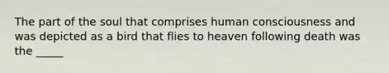 The part of the soul that comprises human consciousness and was depicted as a bird that flies to heaven following death was the _____