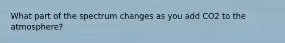 What part of the spectrum changes as you add CO2 to the atmosphere?