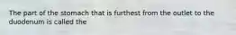 The part of the stomach that is furthest from the outlet to the duodenum is called the