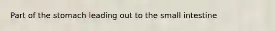 Part of <a href='https://www.questionai.com/knowledge/kLccSGjkt8-the-stomach' class='anchor-knowledge'>the stomach</a> leading out to <a href='https://www.questionai.com/knowledge/kt623fh5xn-the-small-intestine' class='anchor-knowledge'>the small intestine</a>