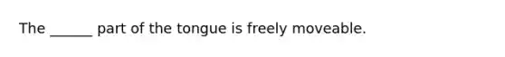 The ______ part of the tongue is freely moveable.