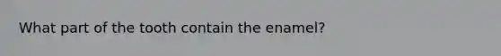 What part of the tooth contain the enamel?