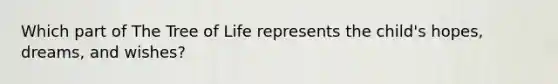 Which part of The Tree of Life represents the child's hopes, dreams, and wishes?