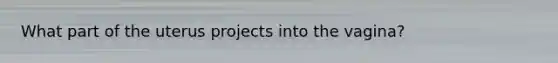 What part of the uterus projects into the vagina?