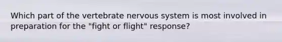 Which part of the vertebrate nervous system is most involved in preparation for the "fight or flight" response?