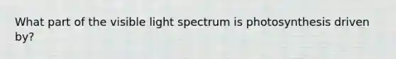 What part of the visible light spectrum is photosynthesis driven by?