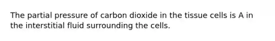 The partial pressure of carbon dioxide in the tissue cells is A in the interstitial fluid surrounding the cells.