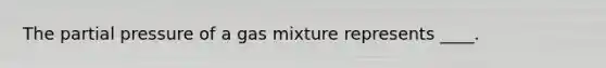 The partial pressure of a gas mixture represents ____.