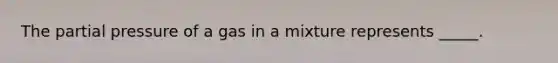 The partial pressure of a gas in a mixture represents _____.