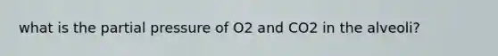 what is the partial pressure of O2 and CO2 in the alveoli?