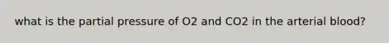 what is the partial pressure of O2 and CO2 in the arterial blood?