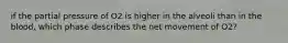 if the partial pressure of O2 is higher in the alveoli than in the blood, which phase describes the net movement of O2?