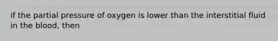 if the partial pressure of oxygen is lower than the interstitial fluid in the blood, then