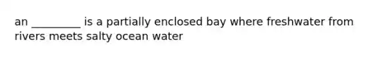 an _________ is a partially enclosed bay where freshwater from rivers meets salty ocean water