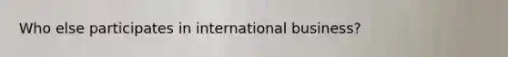 Who else participates in international business?