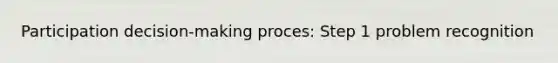 Participation decision-making proces: Step 1 problem recognition