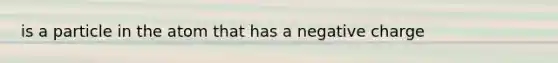 is a particle in the atom that has a negative charge