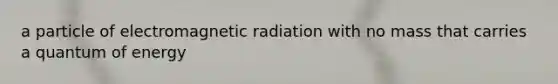 a particle of electromagnetic radiation with no mass that carries a quantum of energy