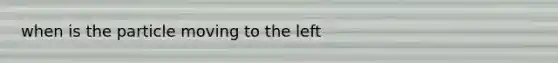 when is the particle moving to the left