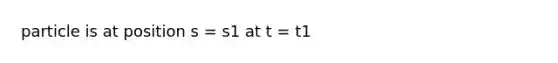 particle is at position s = s1 at t = t1