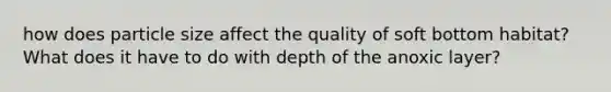 how does particle size affect the quality of soft bottom habitat? What does it have to do with depth of the anoxic layer?