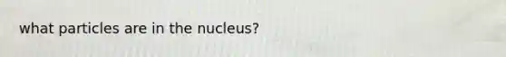 what particles are in the nucleus?