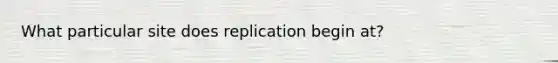 What particular site does replication begin at?