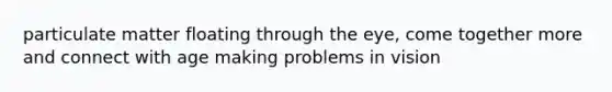 particulate matter floating through the eye, come together more and connect with age making problems in vision