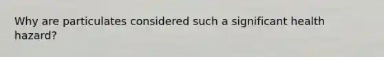 Why are particulates considered such a significant health hazard?