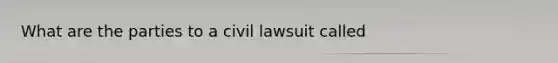 What are the parties to a civil lawsuit called