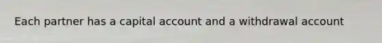 Each partner has a capital account and a withdrawal account