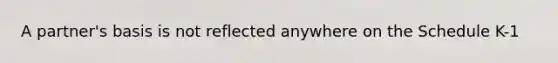 A partner's basis is not reflected anywhere on the Schedule K-1