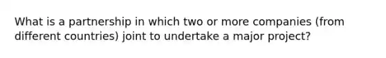 What is a partnership in which two or more companies (from different countries) joint to undertake a major project?