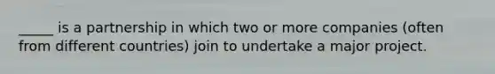 _____ is a partnership in which two or more companies (often from different countries) join to undertake a major project.