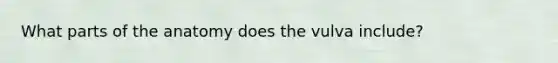 What parts of the anatomy does the vulva include?