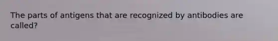 The parts of antigens that are recognized by antibodies are called?