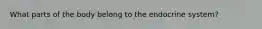 What parts of the body belong to the endocrine system?