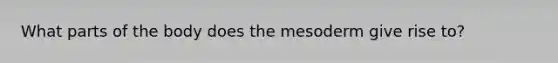 What parts of the body does the mesoderm give rise to?