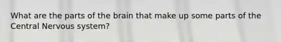 What are the parts of the brain that make up some parts of the Central Nervous system?