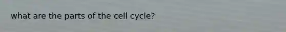 what are the parts of the cell cycle?